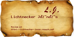 Lichtnecker Jónás névjegykártya